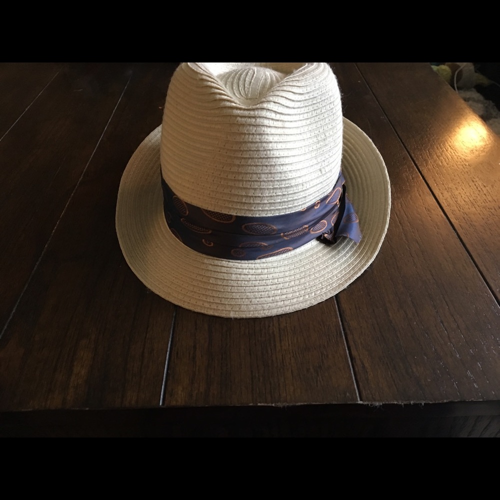 Fedora hat with decorative scarf